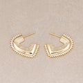 24K Gold Plated Micro Paved CZ Half Heart Stud Earrings