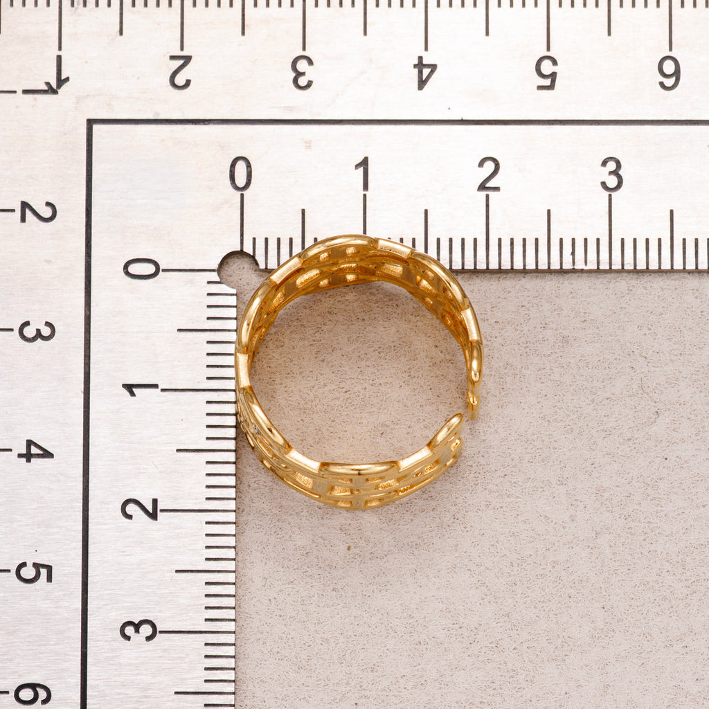 Gold PVD Stainless Steel Carabiner Link Adjustable Ring