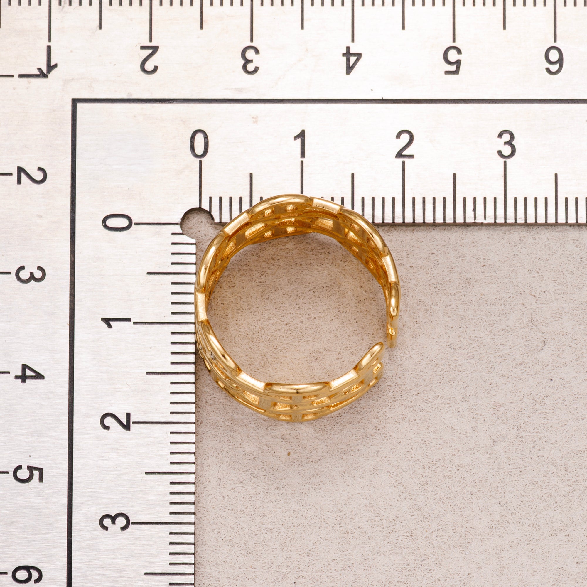 Gold PVD Stainless Steel Carabiner Link Adjustable Ring