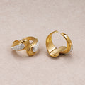 Gold PVD Stainless Steel Micro Paved CZ Teardrop Adjustable Ring