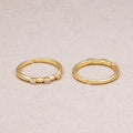 16K Gold Plated Minimalist Triple CZ Adjustable Ring