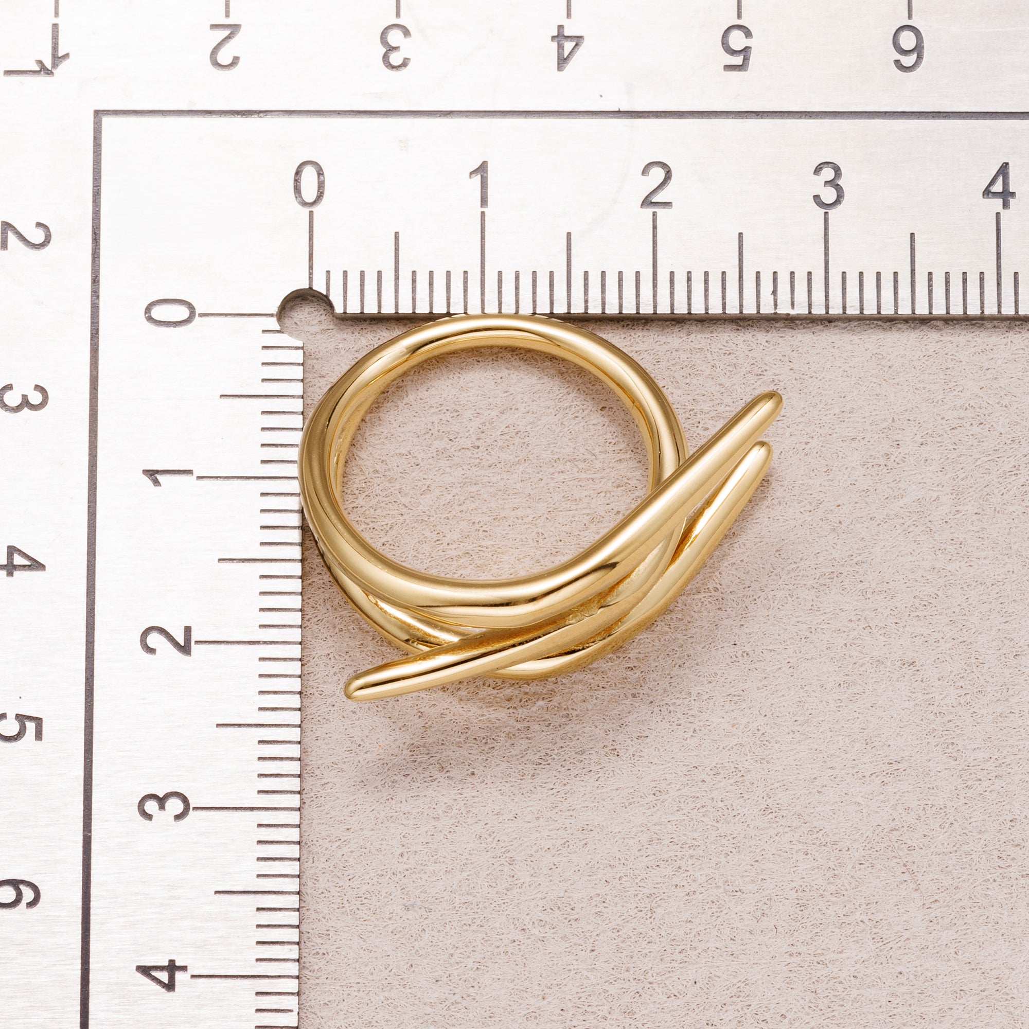 Gold PVD Stainless Steel Triple Spiral Claw Adjustable Ring