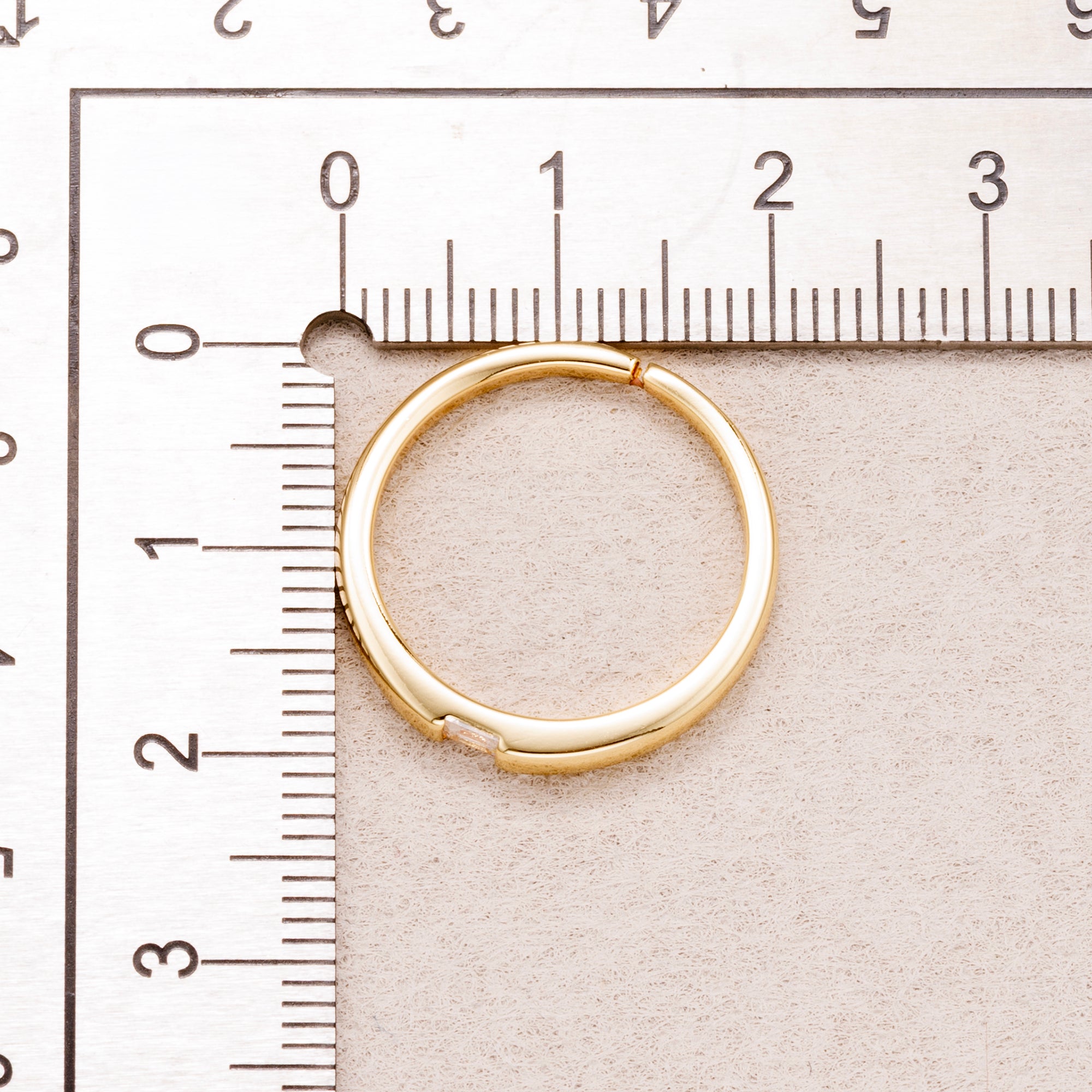 16K Gold Plated Solitaire CZ Geometric Adjustable Ring