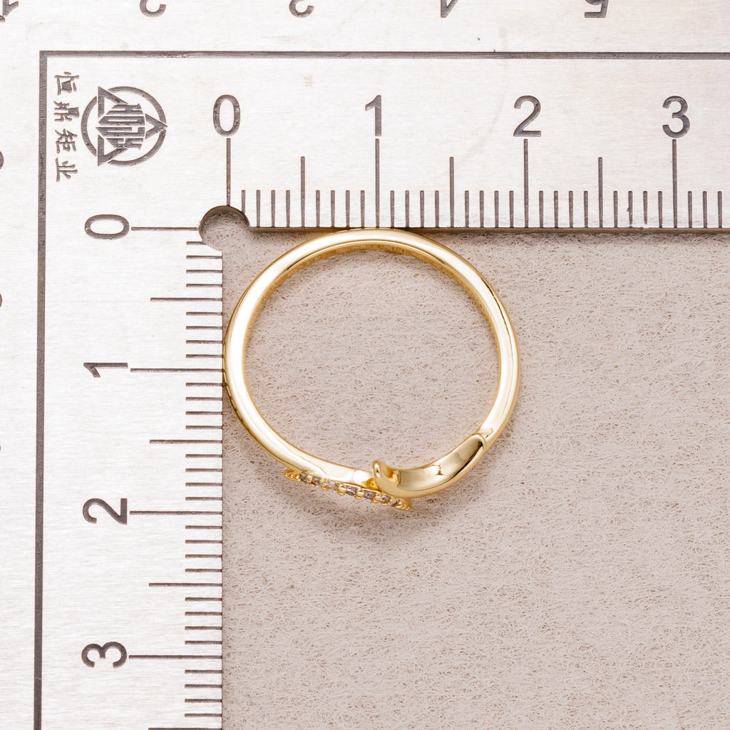 24K Gold Plated Crescent Moon Wrap Ring