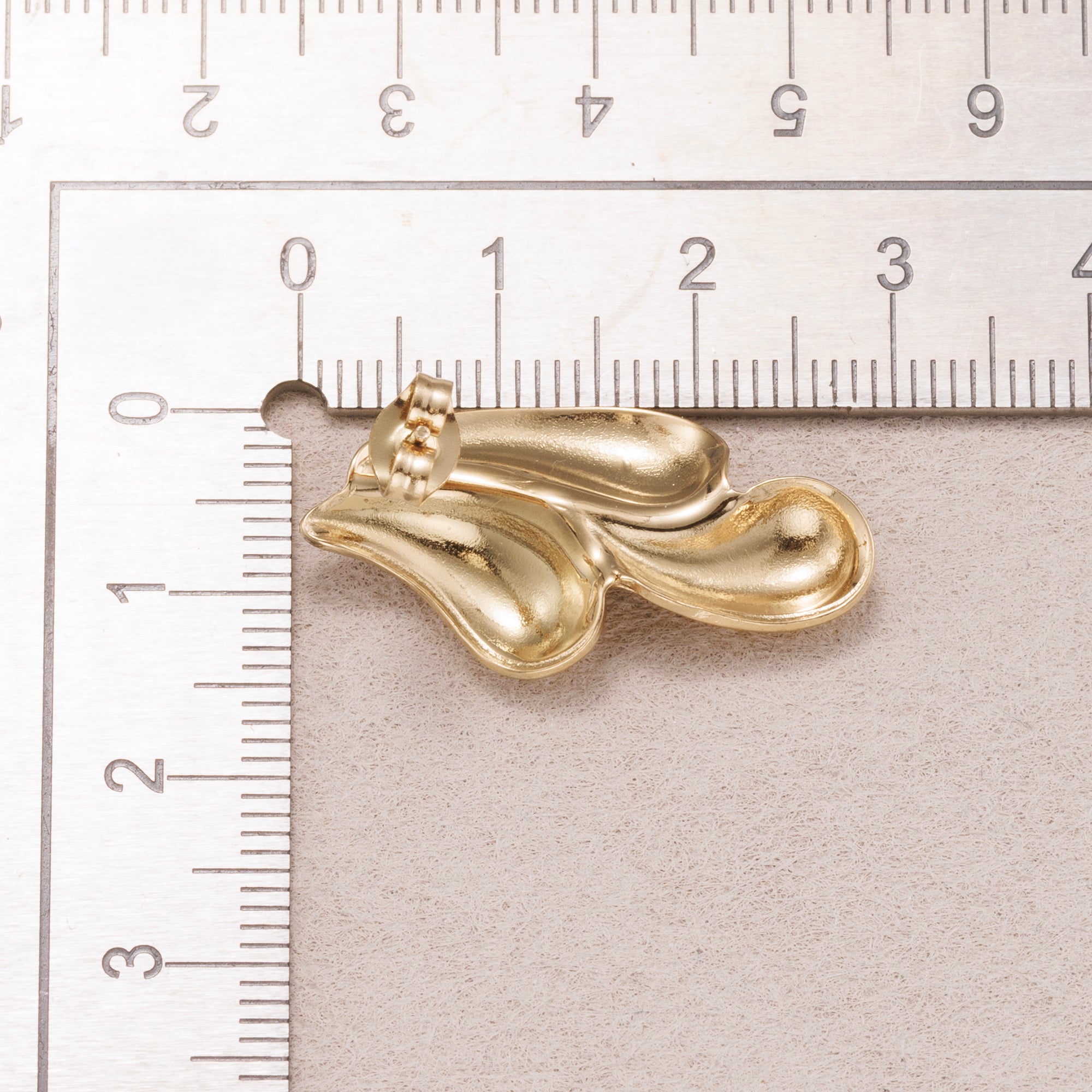 Gold PVD Stainless Steel Molten Lava Teardrop Stud Earrings