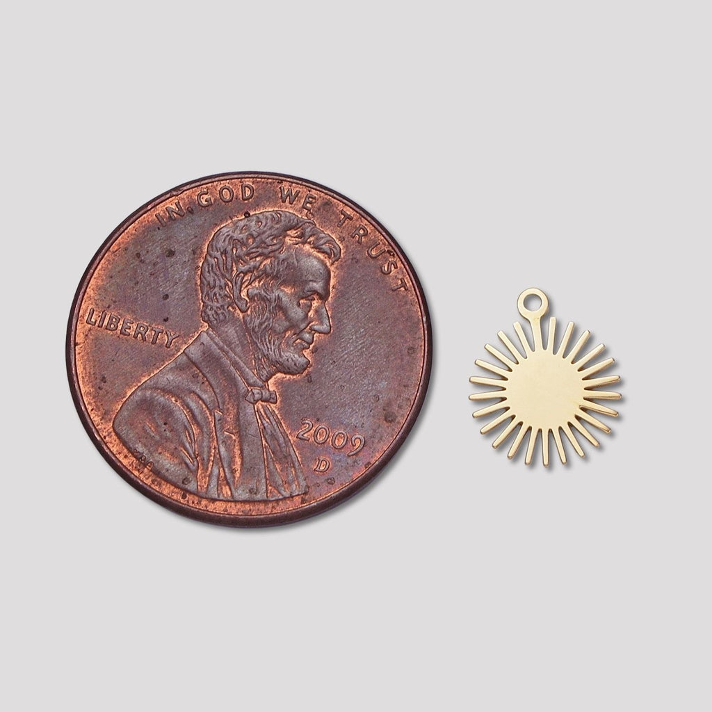 Launch Promo: 24K Gold PVD Stainless Steel Minimalist Sunburst Coin Charm | Sold Each