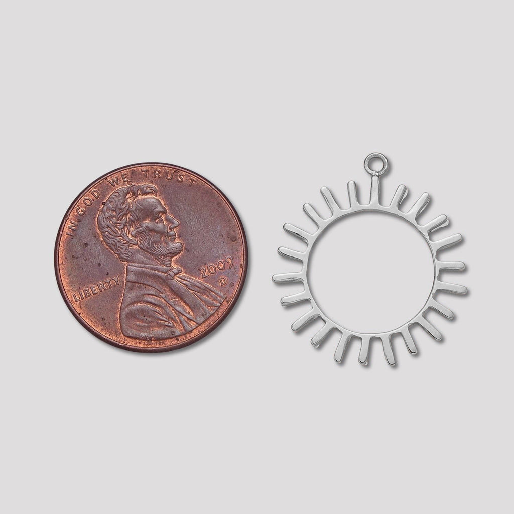 Launch Promo: Stainless Steel Open Sunburst Frame Charm | Sold Each