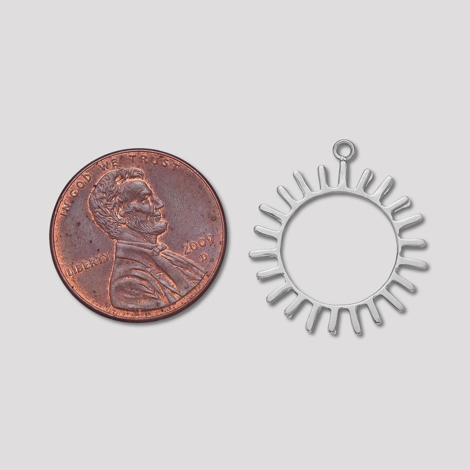 Launch Promo: Stainless Steel Open Sunburst Frame Charm | Sold Each