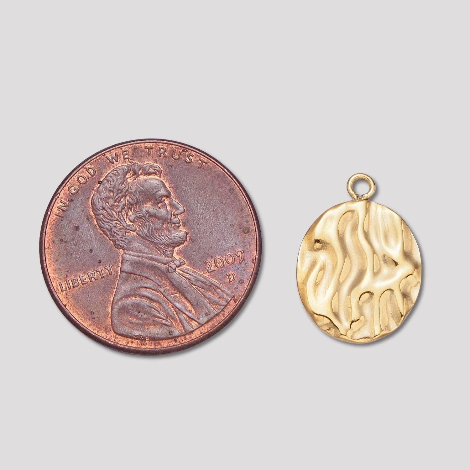 Launch Promo: 24K Gold PVD Stainless Steel Hammered Round Medallion Pendant | Sold Each