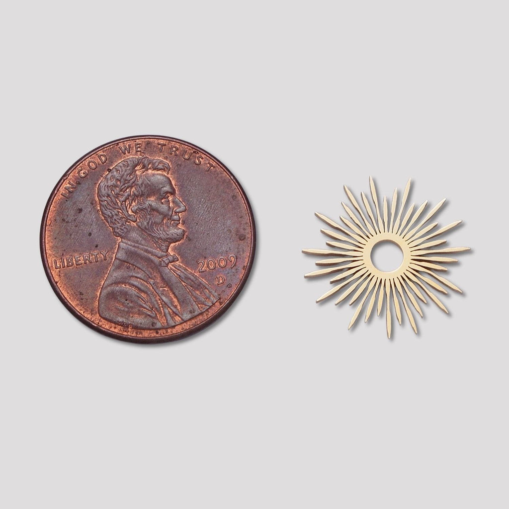 Launch Promo: 24K Gold PVD Stainless Steel Minimalist Round Sun-Ray Pendant | Sold Each