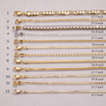 24K Gold Plated Curb Chain Curb, Figaro, Tennis Necklace Ready to Wear for Accessory Gift Idea