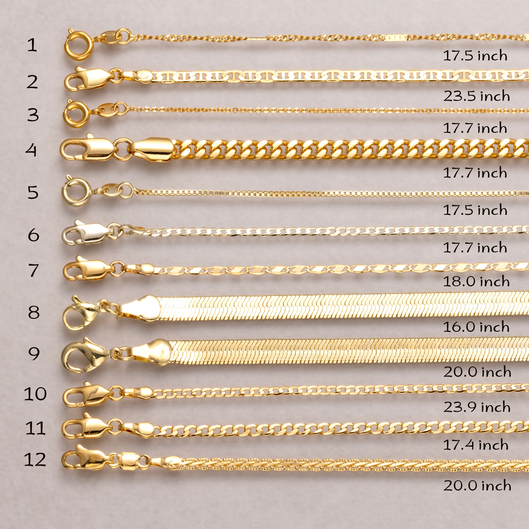 24K Gold Plated Cuban Curb Chain Necklace Ready to Wear for Everyday