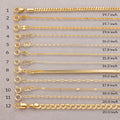 24K Gold Plated Curb Chain Necklace Ready to Wear for Everyday