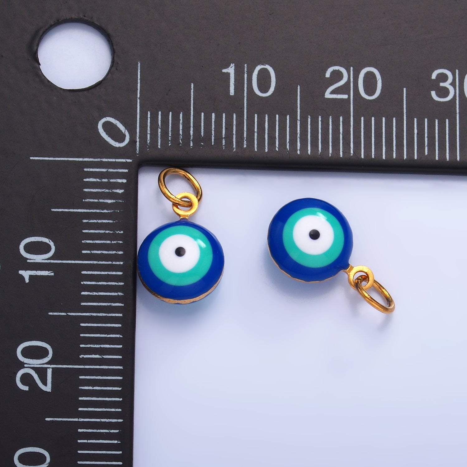 Launch Promo: 24K Gold PVD Stainless Steel Blue Evil Eye Charm | Sold Each