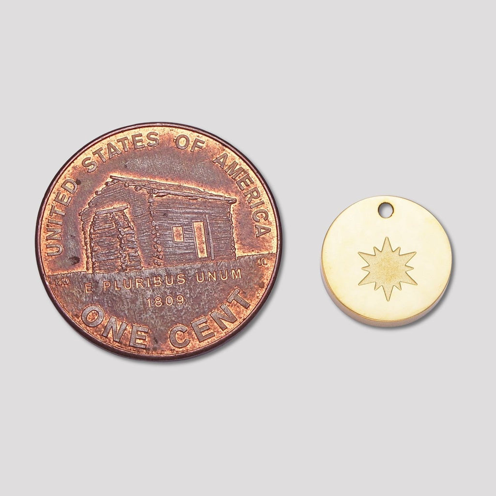 Launch Promo: 24K Gold PVD Stainless Steel Mini Sunburst Coin Charm in Gold & Silver | Sold Each