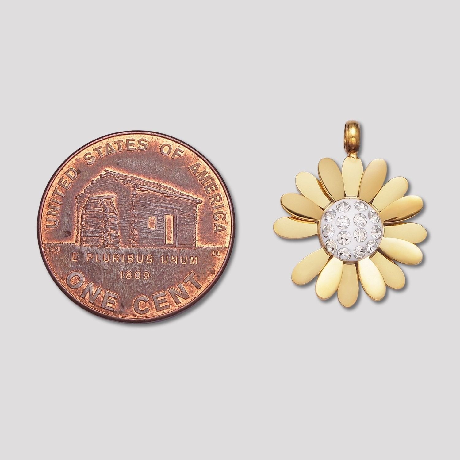 Launch Promo: 24K Gold PVD Stainless Steel Blooming Sunflower Charm in Gold & Silver | Sold Each