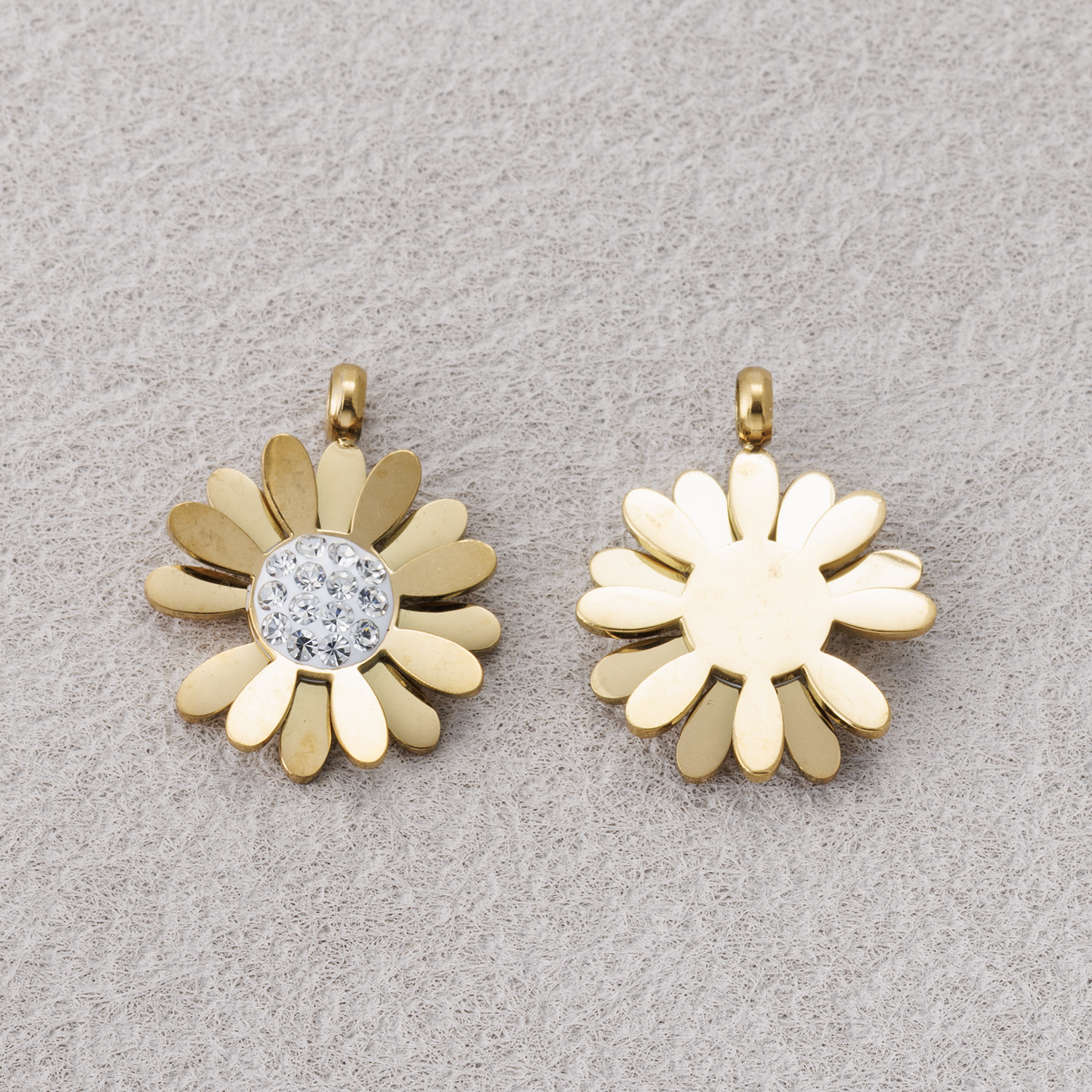 Launch Promo: 24K Gold PVD Stainless Steel Blooming Sunflower Charm in Gold & Silver | Sold Each