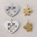 Launch Promo: Gold PVD Stainless Steel Puzzle Piece Heart Pendant Set for Couples | Sold Each