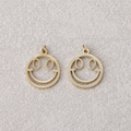 Launch Promo: 14K Gold PVD Stainless Steel Open Circular Smiley Emoticon Charm | Sold Each