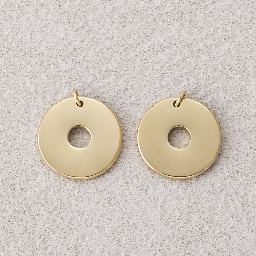 Launch Promo: 14K Gold PVD Stainless Steel Round Donut Medallion Charm | Sold Each