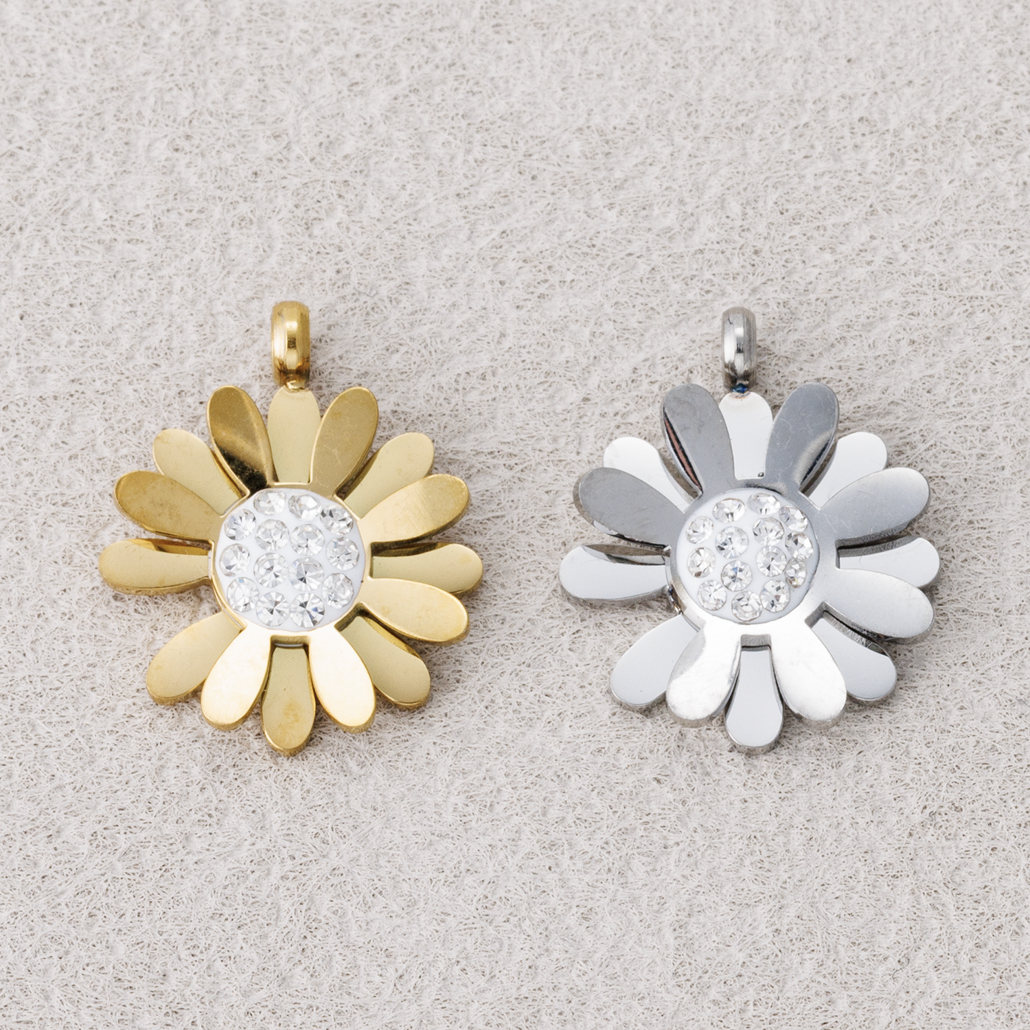 Launch Promo: 24K Gold PVD Stainless Steel Blooming Sunflower Charm in Gold & Silver | Sold Each