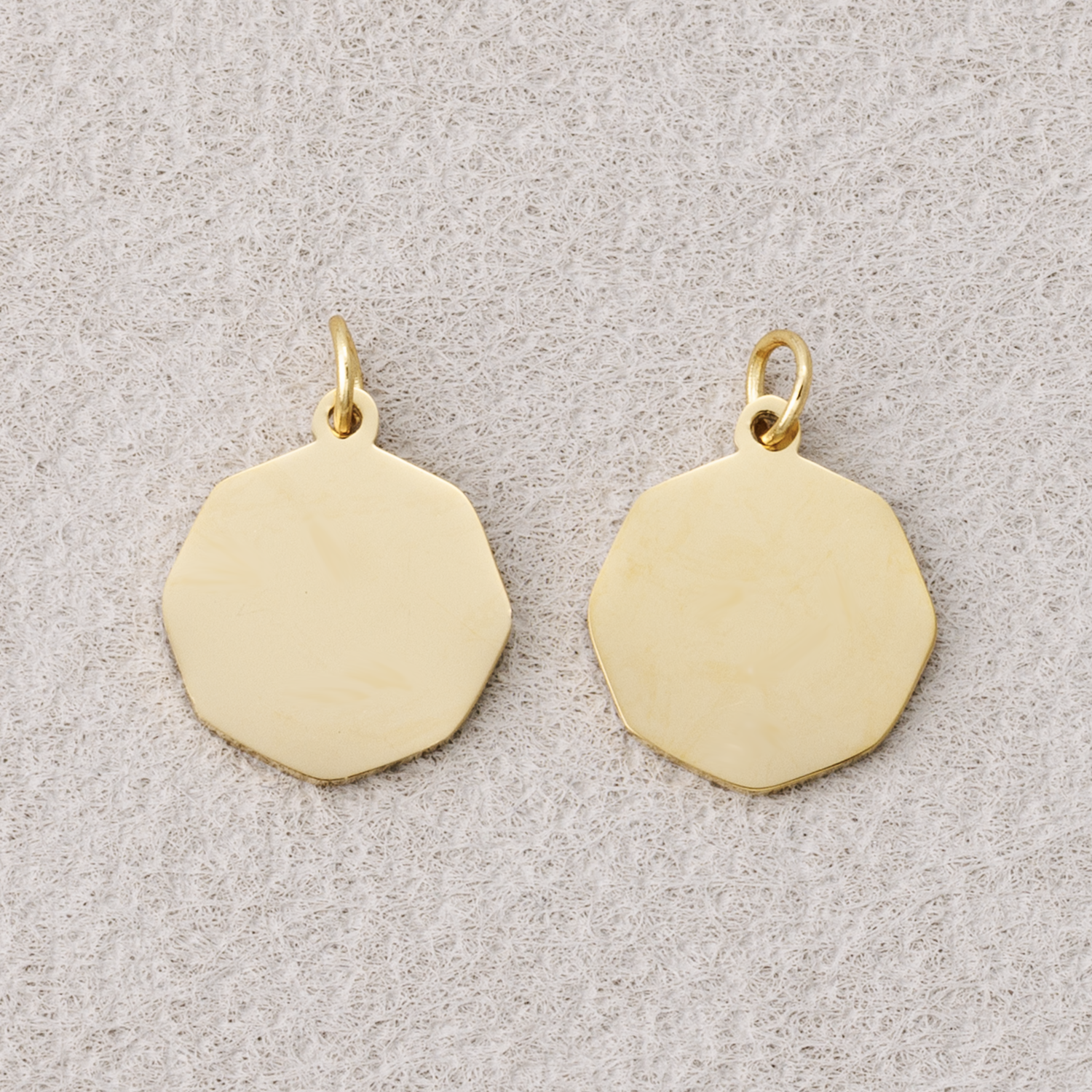 Launch Promo: 14K Gold PVD Stainless Steel Plain Hexagon Tag Charm | Sold Each