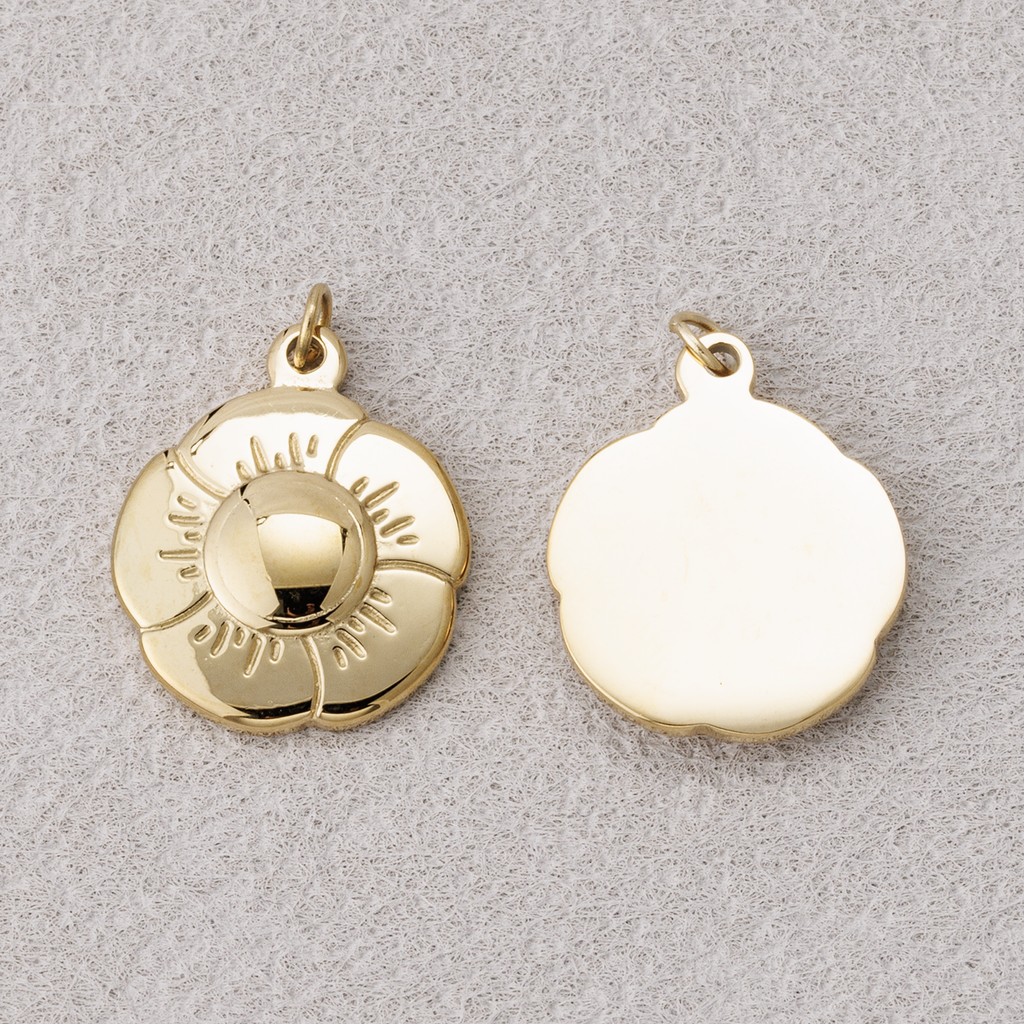Launch Promo: 24K Gold PVD Stainless Steel Chubby Flower Charm | Sold Each