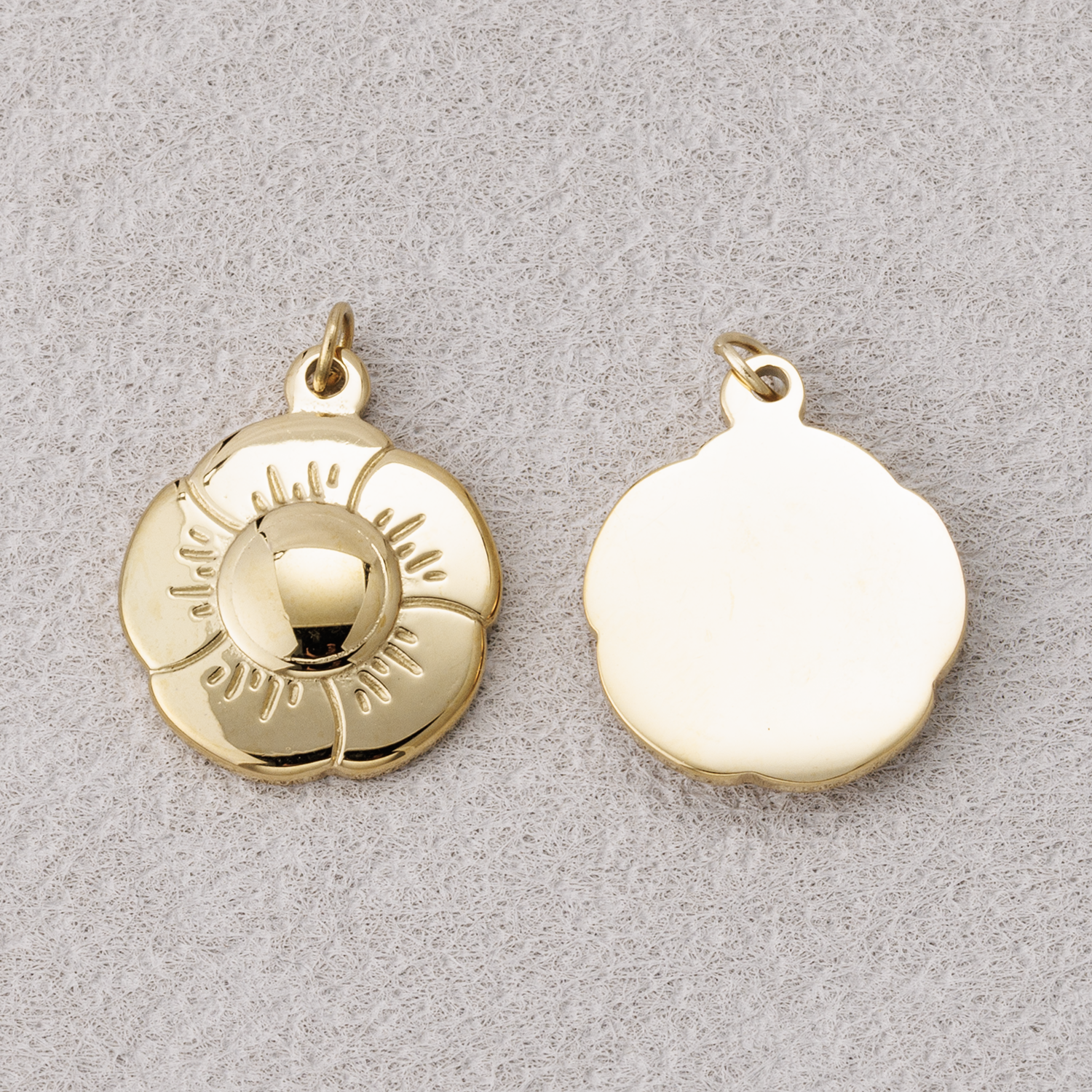 Launch Promo: 24K Gold PVD Stainless Steel Chubby Flower Charm | Sold Each