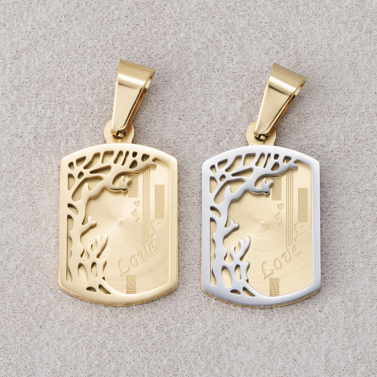 Launch Promo: 24K Gold PVD Stainless Steel Love Season military Tag Pendant in Gold & Silver | Sold Each