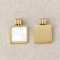 Launch Promo: 14K Gold PVD Stainless Steel Mother of Pearl Square Geometric Charm | Sold Each