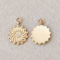 Launch Promo: 14K Gold PVD Stainless Steel Swirl Sunburst Medallion Charm | Sold Each