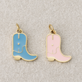Launch Promo: 14K Gold PVD Stainless Steel Blue & Pink Star Boots Enamel Charm | Sold Each
