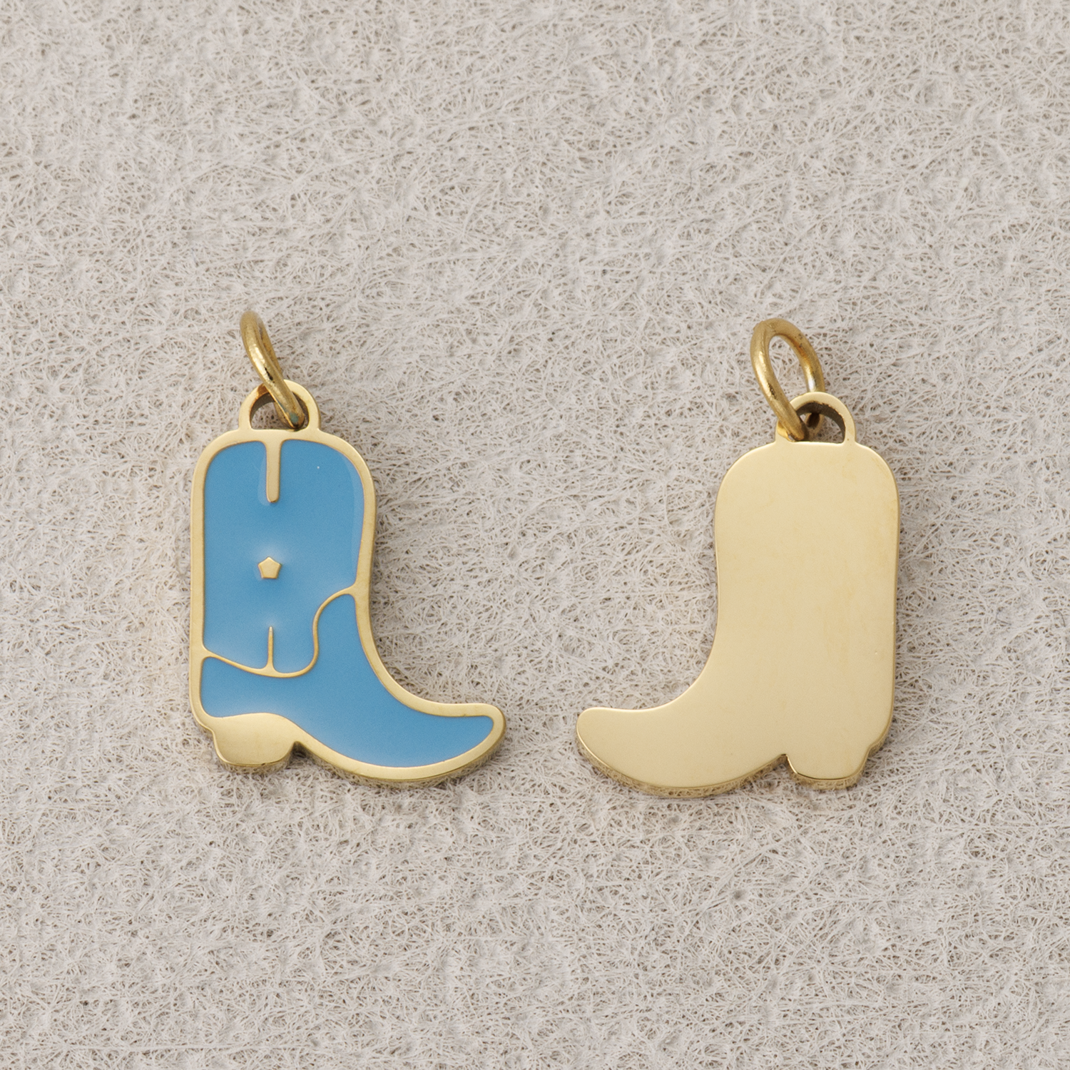 Launch Promo: 14K Gold PVD Stainless Steel Blue & Pink Star Boots Enamel Charm | Sold Each