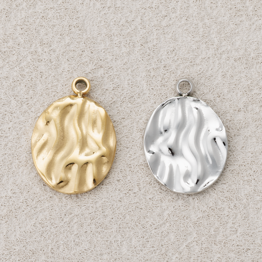 Launch Promo: 24K Gold PVD Stainless Steel Hammered Round Medallion Pendant | Sold Each