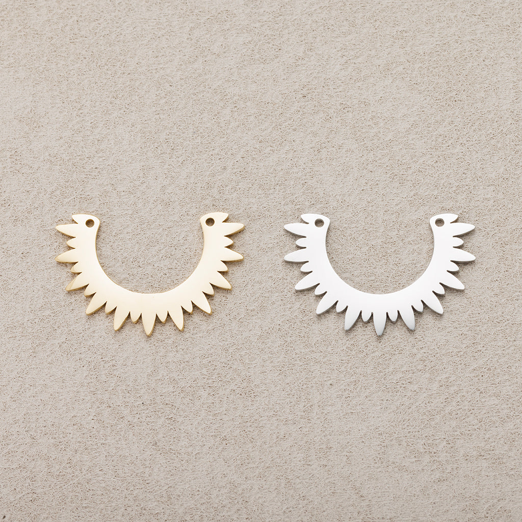 Launch Promo: 24K Gold PVD Stainless Steel Celestial Sunburst Arc Connector | Sold Each