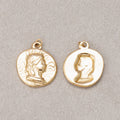 Launch Promo: 14K Gold PVD Stainless Steel Vintage Artistic Madonna Face Pendant Charm | Sold Each