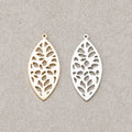 Launch Promo: 24K Gold PVD Stainless Steel Filigree Leaf Pendant | Sold Each