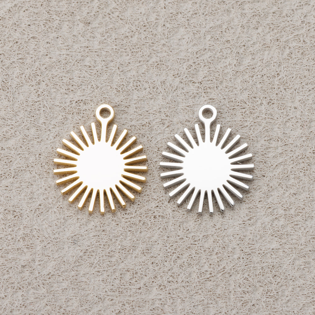Launch Promo: 24K Gold PVD Stainless Steel Minimalist Sunburst Coin Charm | Sold Each