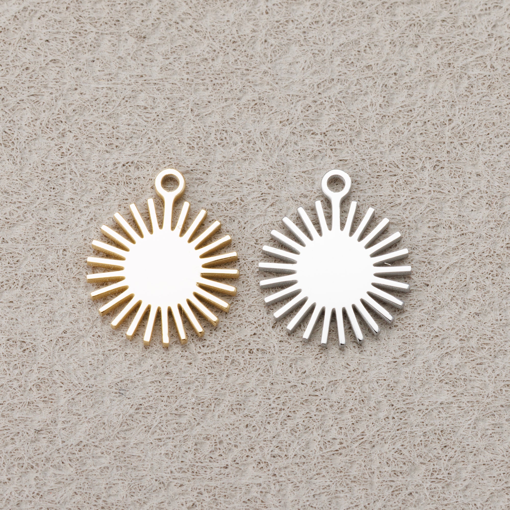 Launch Promo: 24K Gold PVD Stainless Steel Minimalist Sunburst Coin Charm | Sold Each