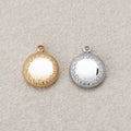 Launch Promo: 24K Gold PVD Stainless Steel Molten Textured Chubby Round Charm | Sold Each