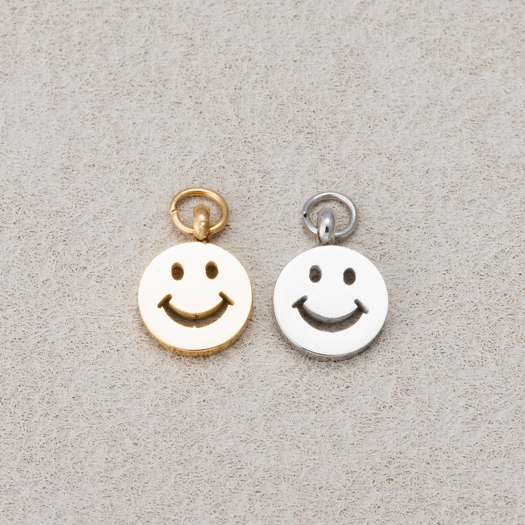 Launch Promo: 14K Gold PVD Stainless Steel Mini Smiley Face Charm | Sold Each