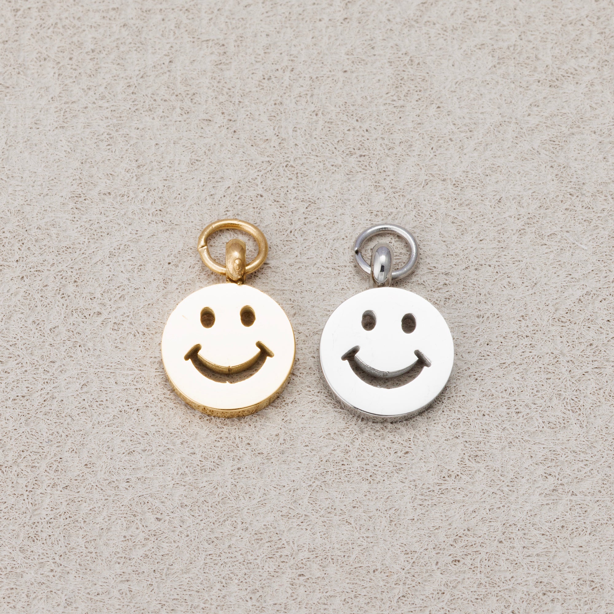 Launch Promo: 14K Gold PVD Stainless Steel Mini Smiley Face Charm | Sold Each