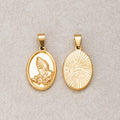 Launch Promo: 24K Gold PVD Stainless Steel Praying Hands Oval Medallion Pendant | Sold Each