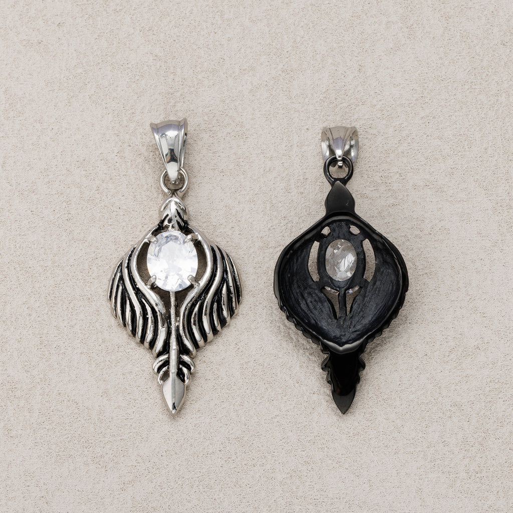 Launch Promo: Stainless Steel Guardian Angel Wings Spear Pendant | Sold Each
