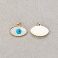Launch Promo: 14K Gold PVD Stainless Steel Blue and White Evil Eye Charm | Sold Each