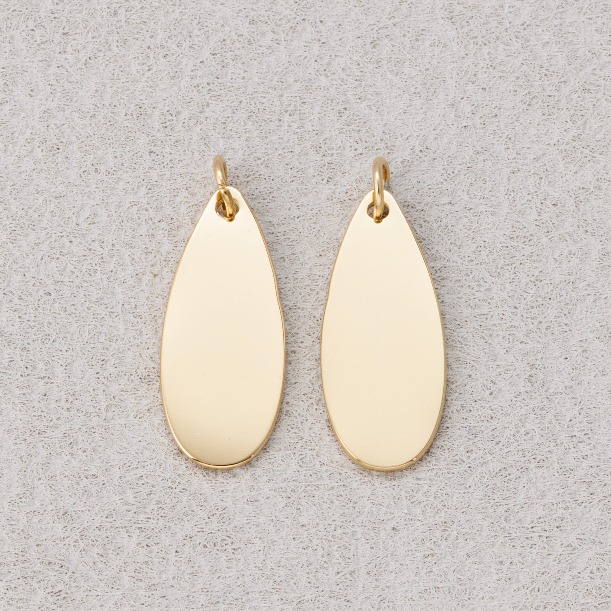 Launch Promo: 14K Gold PVD Stainless Steel Plain Teardrop Tag Charm | Sold Each