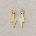Launch Promo: 14K Gold PVD Stainless Steel Plain Lightning Bolt Charm | Sold Each