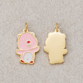 Launch Promo: 14K Gold PVD Stainless Steel Pink Beaver Enamel Animal Charm | Sold Each