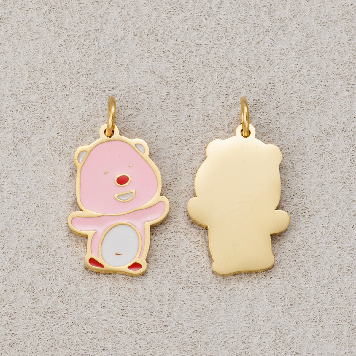 Launch Promo: 14K Gold PVD Stainless Steel Pink Beaver Enamel Animal Charm | Sold Each