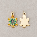 Launch Promo: 24K Gold PVD Stainless Steel Green Ocean Turtle Enamel Charm | Sold Each